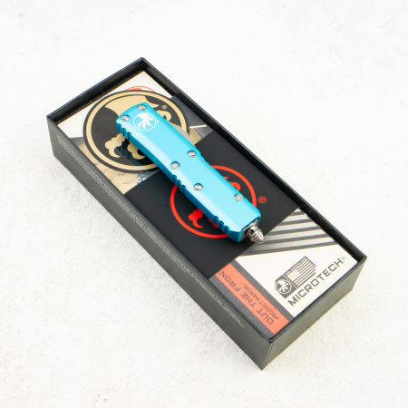 Нож Microtech UTX-85 Hellhound, Stonewash, M390, Aluminum Blue, 719-10 TQS, (Signature Series)